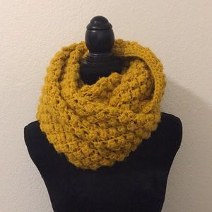Mustard knit infinity scarf